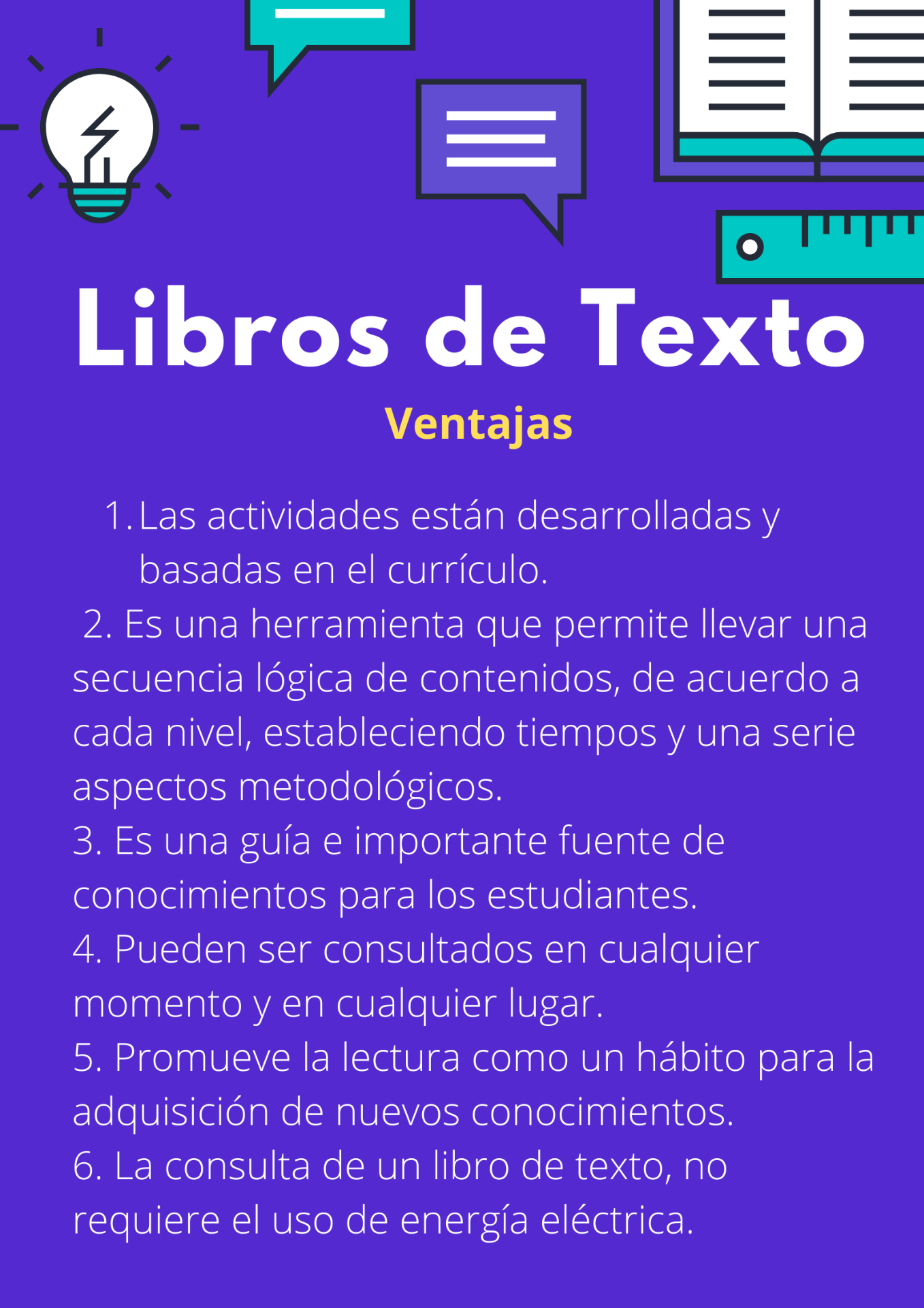 Nota. Ventajas de los libros de texto. Creado con la plataforma Canva.